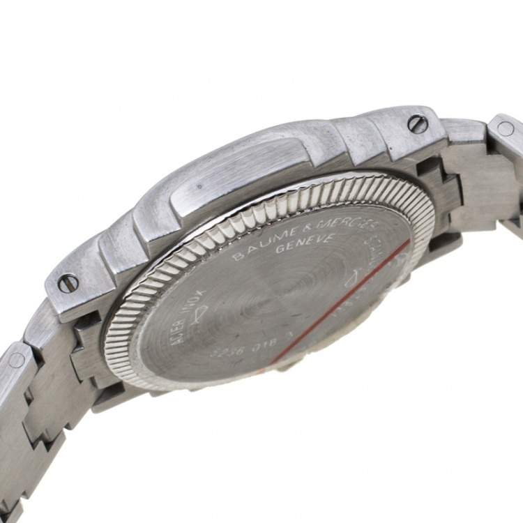 مملوكة مسبقًا Baume & Mercier White Two-Tone Stainless Steel Riviera 5236.018.3 Women's Wristwatch 26 mm