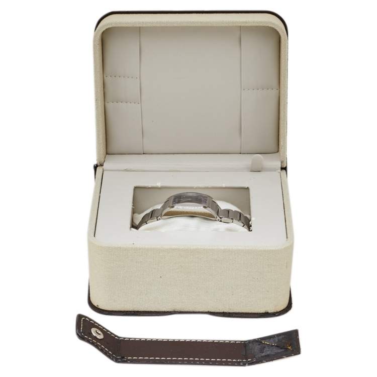Pre Owned Baume & Mercier Black Stainless Steel Diamond 65694 Hampton Quartz Women's Wristwatch 27 MM