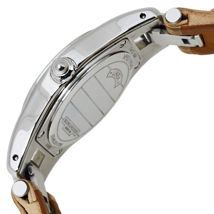 Pre Owned Baume & Mercier White Stainless Steel Linea 65690 Women's Wristwatch 27 mm