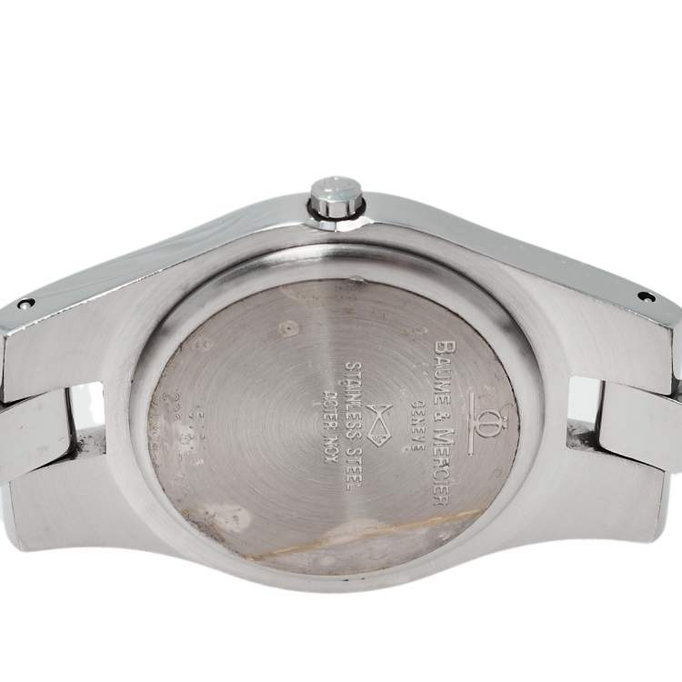 Pre Owned Baume & Mercier White Stainless Steel 5161 Linea Quartz Women's Wristwatch 30 MM