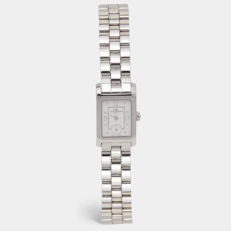 Pre Owned  Baume & Mercier White Stainless Steel Hampton MV045139 Women's Wristwatch 20 mm 