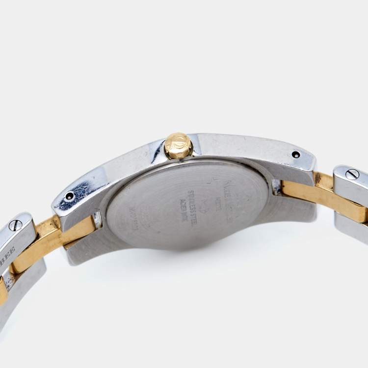 مملوكة مسبقًا Baume & Mercier White Two-Tone Stainless Steel Linea MV045203 Women's Wristwatch 22 mm