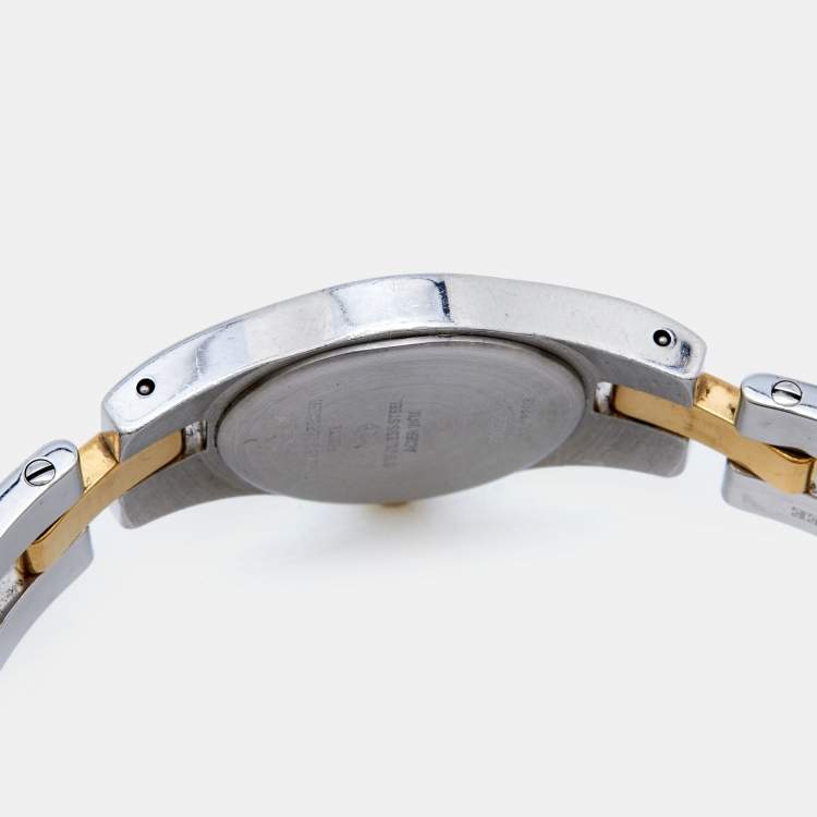 مملوكة مسبقًا Baume & Mercier White Two-Tone Stainless Steel Linea MV045203 Women's Wristwatch 22 mm