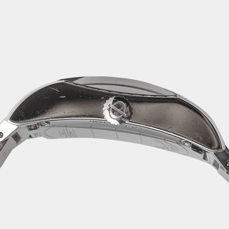 Pre Owned Baume & Mercier Black Stainless Steel Diamond Hampton 65694 Women's Wristwatch 27 mm