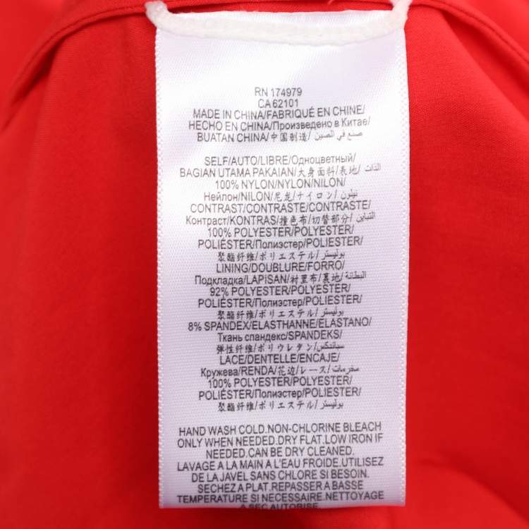 Pre Owned BCBGMAXAZRIA Red Knit Long Sleeve Maxi Dress L