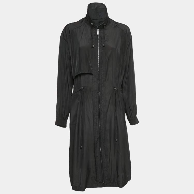 Pre Owned BCBMAXAZRIA Black Crepe Zip-Up Midi Dress S