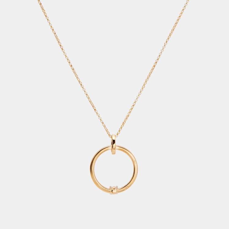 Pre Owned Bernhard H. Mayer Glimmer Diamond 18K Yellow Gold Pendant Necklace