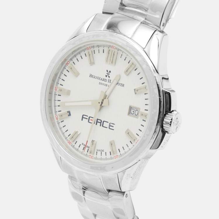 Pre Owned Bernhard H. Mayer Force Quantum 41701.623.1 White Dial Stainless Steel Women's Wristwatch 35 mm