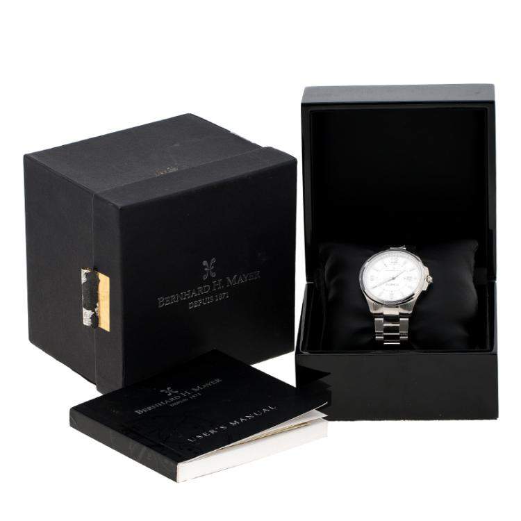 Pre Owned Bernhard H. Mayer Silver White Stainless Steel Force Artemis Women's Wristwatch 37 mm