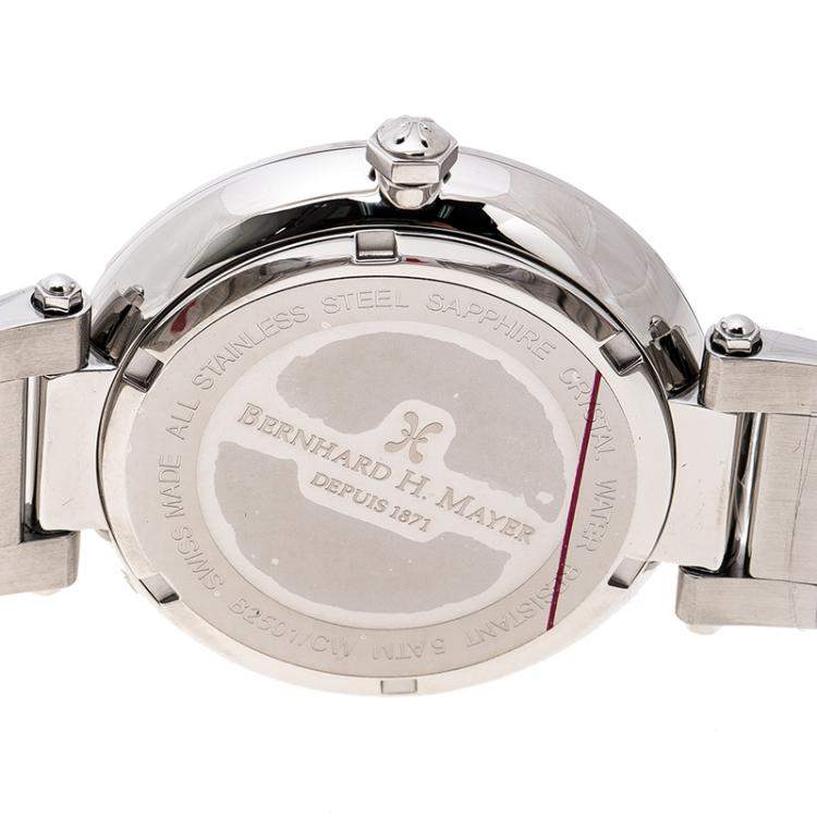 Pre Owned Bernhard H. Mayer Silver Stainless Steel Aurora Women's Wristwatch 40 mm