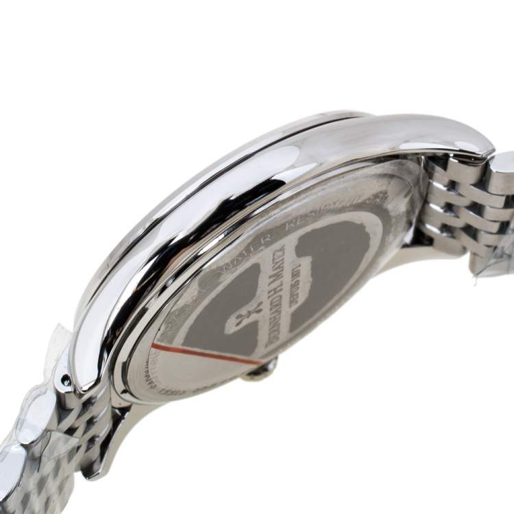 Pre Owned  Bernhard H. Mayer Mother Of Pearl Stainless Steel Diamond Muses Women's Wristwatch 36 mm