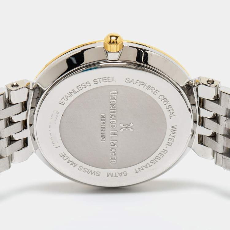 Pre Owned Bernhard H. Mayer Mother of Pearl Two Tone Stainless Steel Thalia 52702.595.1 Women's Wristwatch 27.5 mm