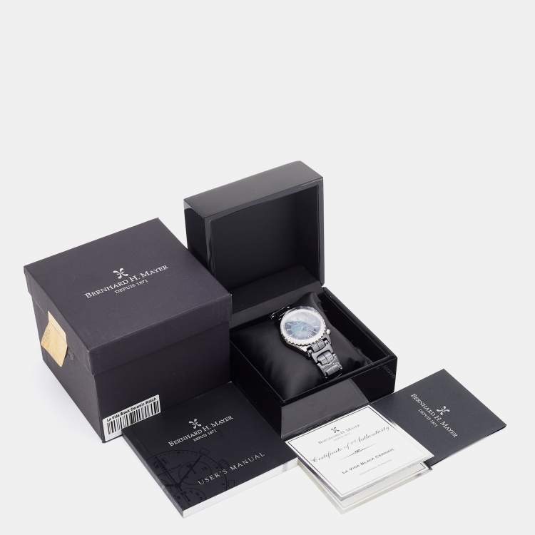 Pre Owned Bernhard H. Mayer Black Mother of Pearl Ceramic La Vida BH17/CWR Women's Wristwatch 38 mm