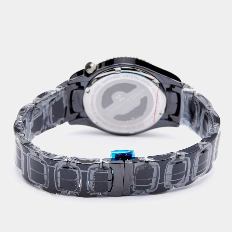 Pre Owned Bernhard H. Mayer Black Mother Of Pearl Black Ceramic Stainless Steel La Vida BH17P/CW Women's Wristwatch 38 mm