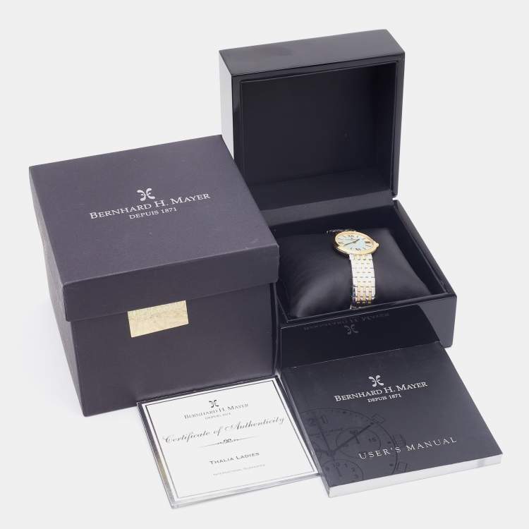 Pre Owned Bernhard H. Mayer Mother of Pearl Two Tone Stainless Steel Thalia 52702.595.1 Women's Wristwatch 27.5 mm 