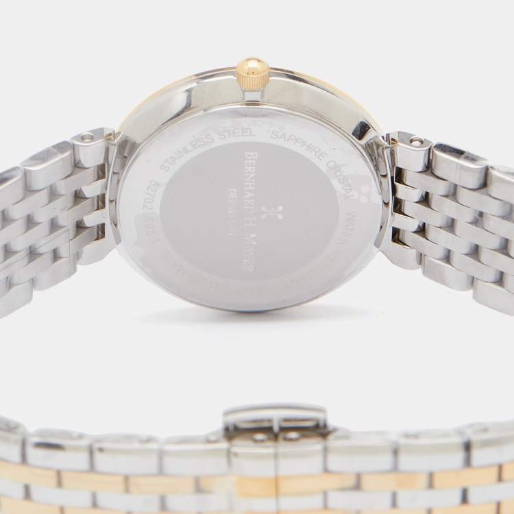 Pre Owned Bernhard H. Mayer Mother of Pearl Two Tone Stainless Steel Thalia 52702.595.1 Women's Wristwatch 27.5 mm 