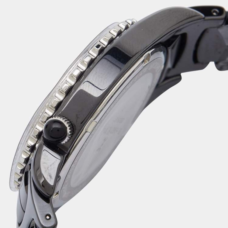 Pre Owned Bernhard H. Mayer Black Mother Of Pearl Black Ceramic Stainless Steel La Vida BH17/CW Women's Wristwatch 38 mm