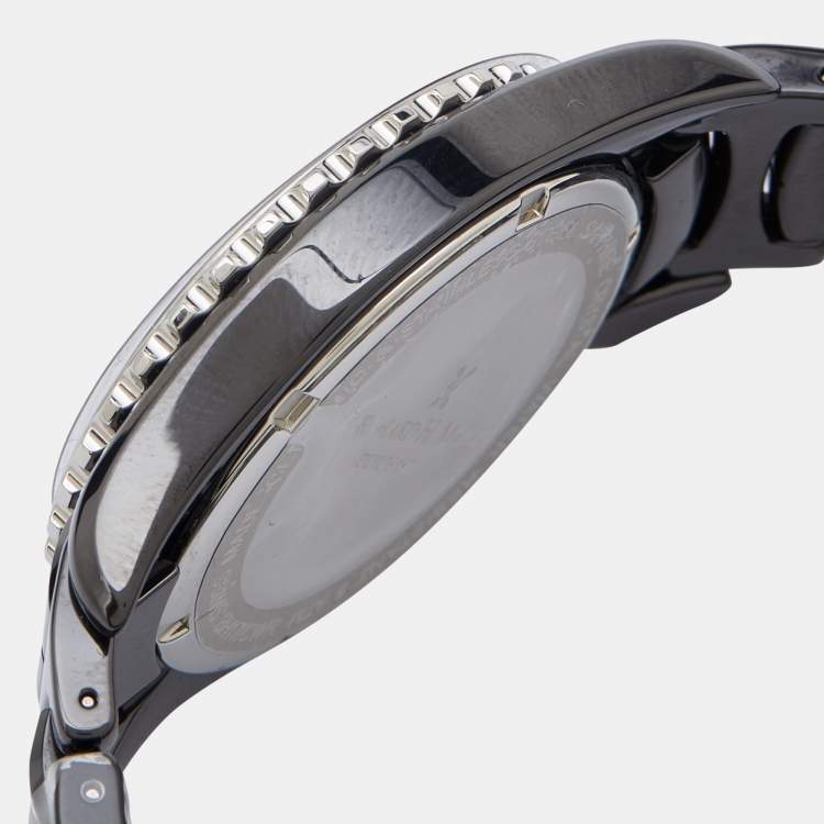 Pre Owned Bernhard H. Mayer Black Mother Of Pearl Black Ceramic Stainless Steel La Vida BH17/CW Women's Wristwatch 38 mm