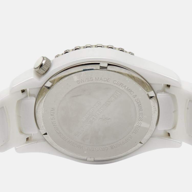 Pre Owned Bernhard H.Mayer White Ceramic Stainless Steel La Vida B2416/CW Women's Wristwatch 38 mm