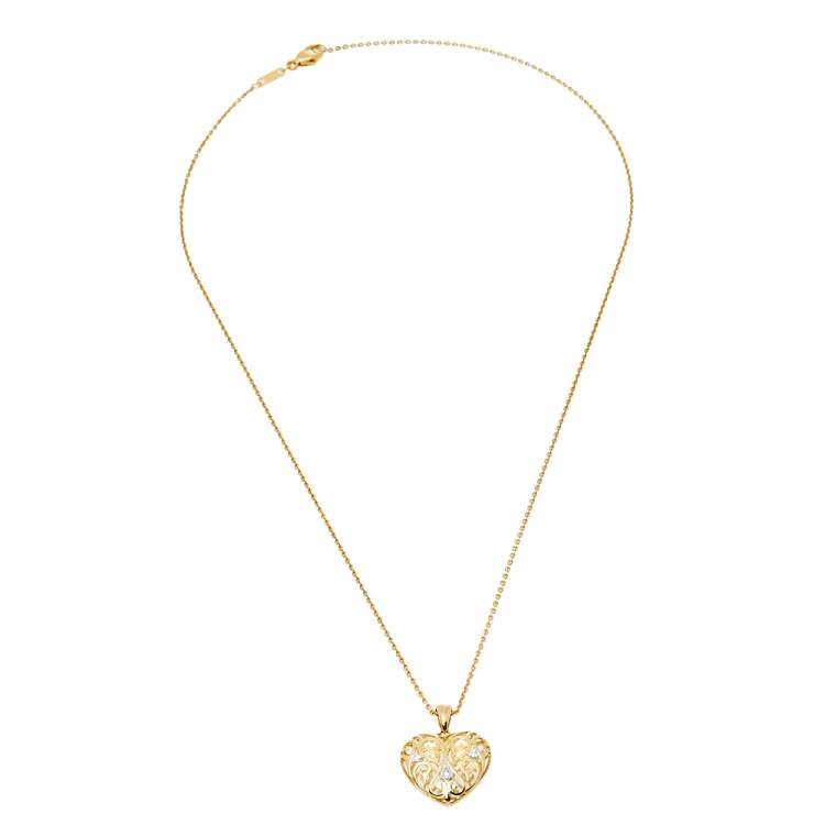 Pre Owned Bernhard H. Mayer Clara Diamond 18K Yellow Gold Heart Pendant