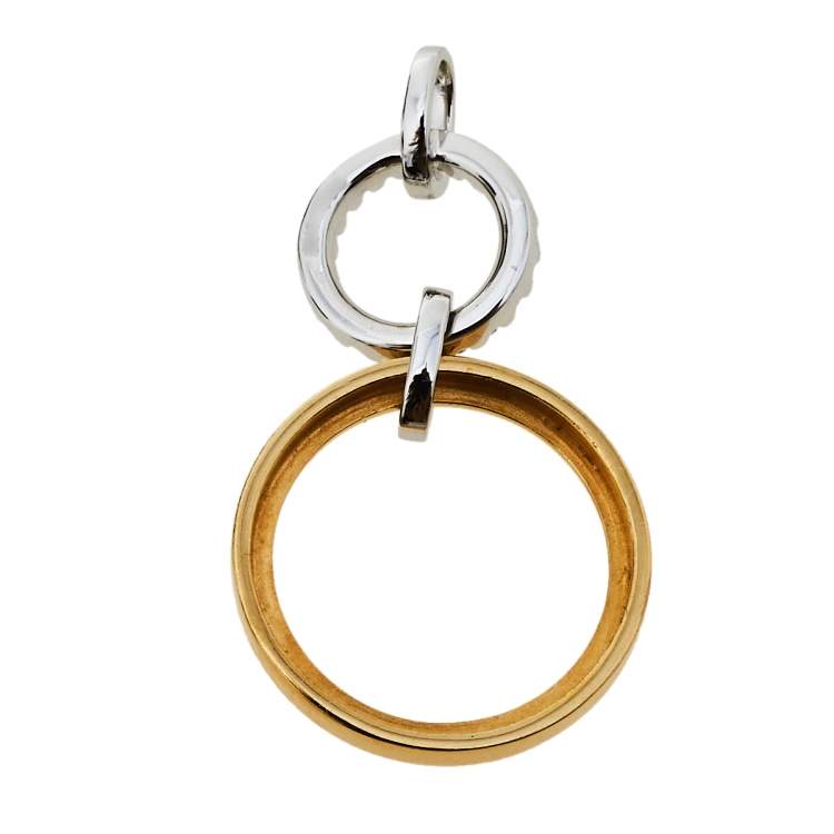 Pre Owned Bernhard H. Mayer Sun & Earth Diamond 18K Two Tone Gold Pendant