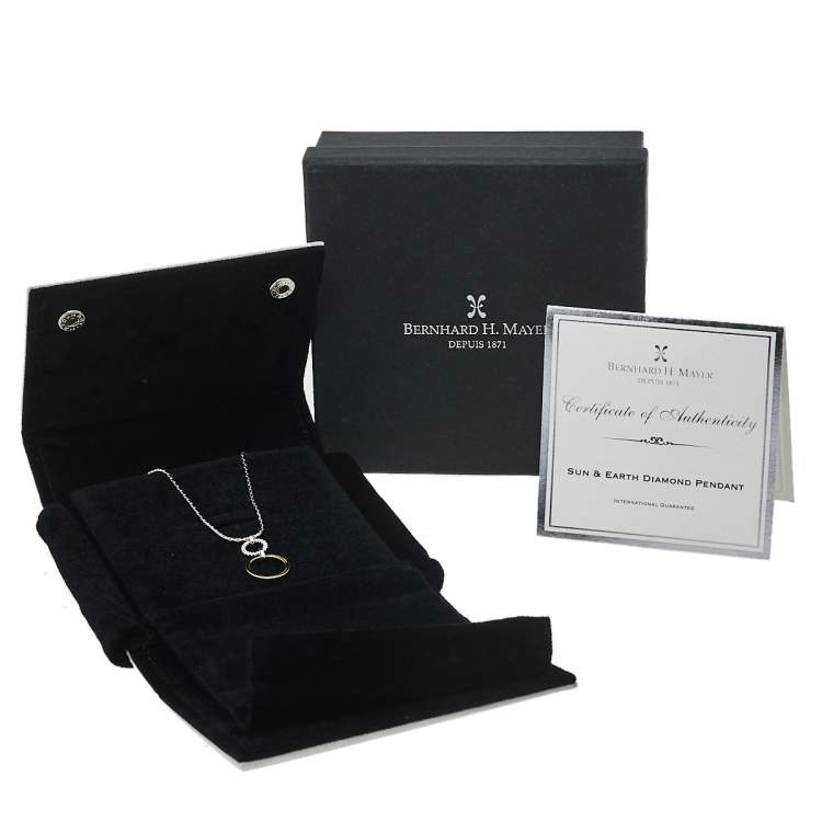 Pre Owned Bernhard H. Mayer Sun & Earth Diamond 18K Two Tone Gold Pendant