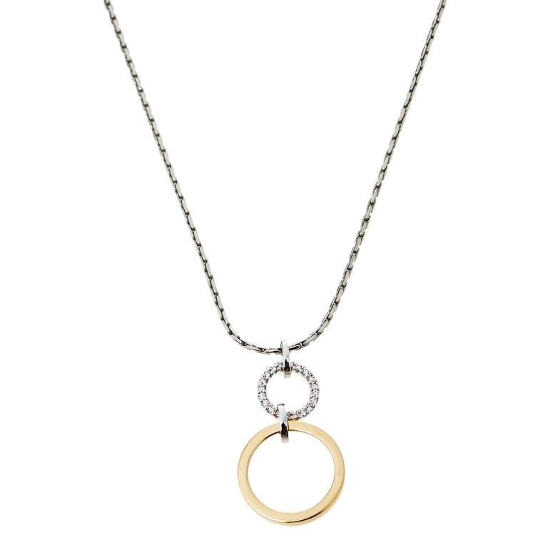 Pre Owned Bernhard H. Mayer Sun & Earth Diamond 18K Two Tone Gold Pendant