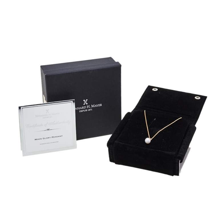 Pre Owned Bernhard H. Mayer Moon Glory 18K Yellow Gold Diamond Pearl Pendant