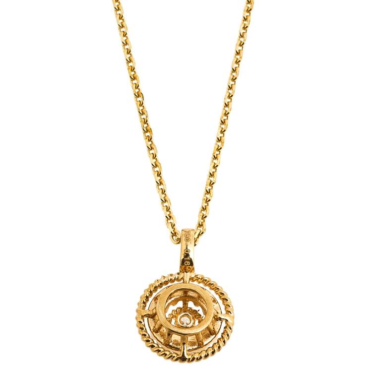 Pre Owned Bernhard H. Mayer Theia Diamond 18K Yellow Gold Pendant Set