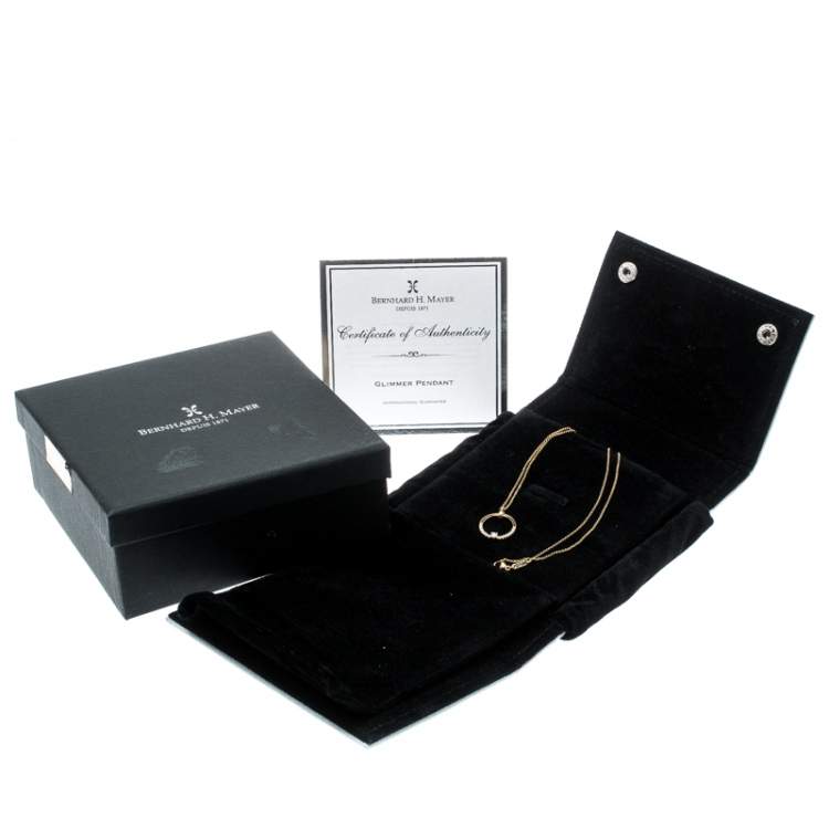 Pre Owned Bernhard H. Mayer Glimmer Diamond 18K Yellow Gold Pendant Necklace