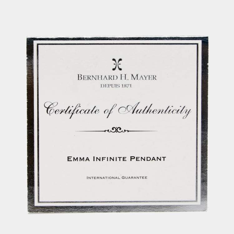 Pre Owned Bernhard H. Mayer Emma Infinite Diamond 18k Yellow Gold Pendant 