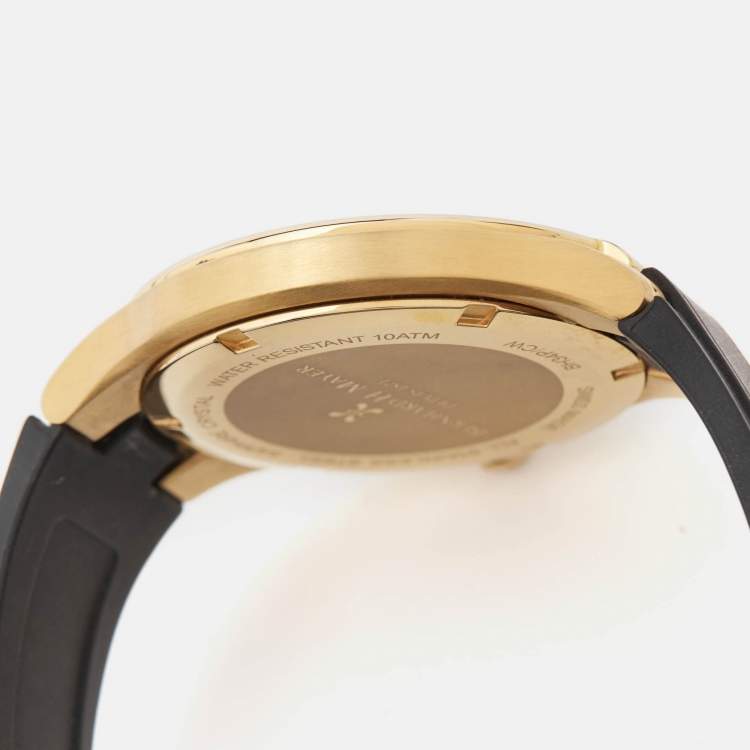 مملوكة مسبقًا Bernhard H. Mayer Black Mother Of Pearl Effect Gold PVD Plated Stainless Steel Rubber Le Classique BH34P/CW Women's Wristwatch 35 mm
