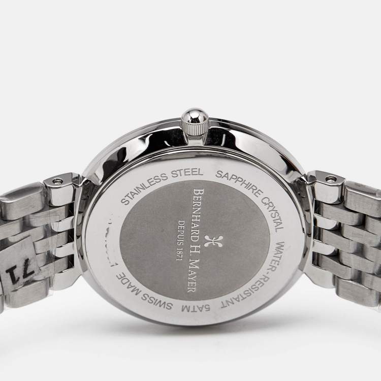 Pre Owned Bernhard H. Mayer Mother Of Pearl Stainless Steel Thalia 41702.595.1 Women's Wristwatch 27.50 mm