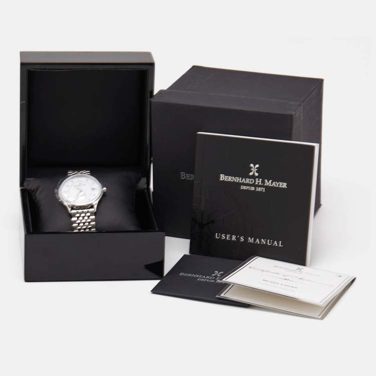 Pre Owned  Bernhard H. Mayer Mother Of Pearl Stainless Steel Diamond Muses BH07/CWF Women's Wristwatch 36 mm