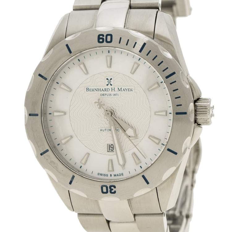 Pre Owned Bernhard H Mayer White Mother of Pearl Stainless Steel Ballad Women's Wristwatch 34 mm