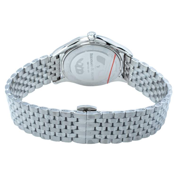 Pre Owned Bernhard H. Mayer Mother Of Pearl Stainless Steel Diamond Muses Women's Wristwatch 36mm