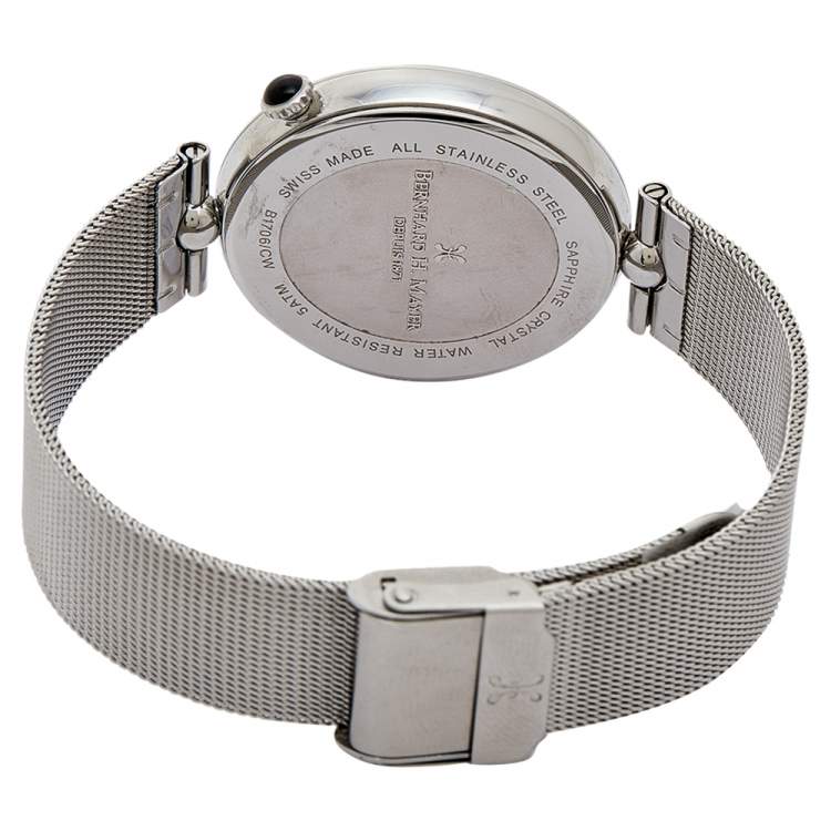 Pre Owned Bernhard H. Mayer Mother of Pearl Stainless Steel Allure B1706/CW Women's Wristwatch 34 mm