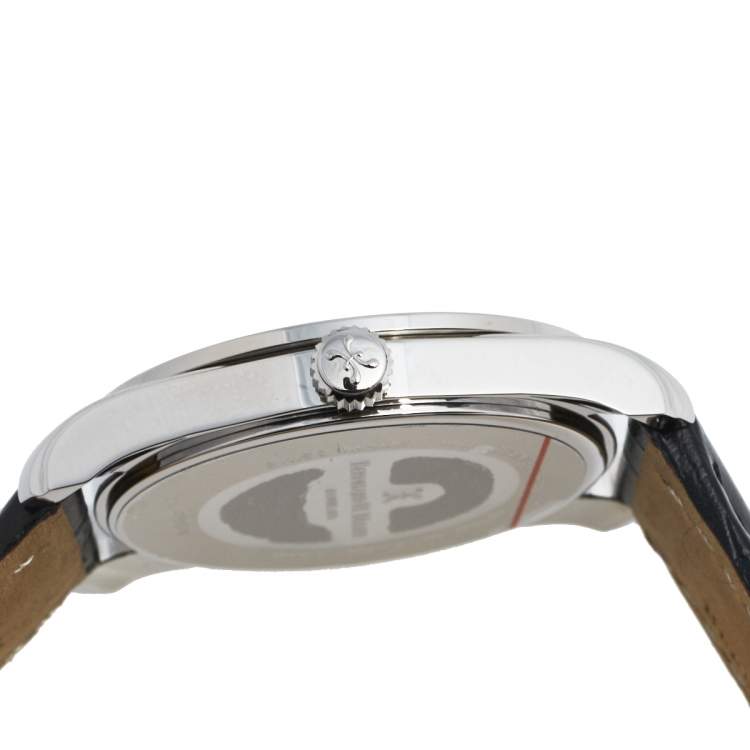 Pre Owned Bernhard H. Mayer White Stainless Steel Leather Stella B2493/CW Women's Wristwatch 34 mm