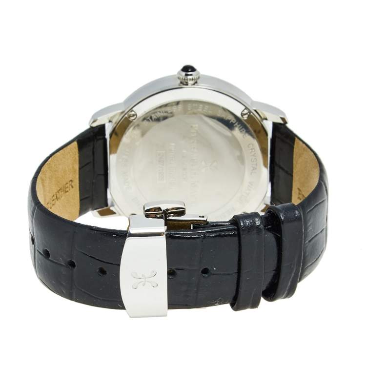 Pre Owned Bernhard H.Mayer Multicolor Stainess Steel Leather Diamond Peacock BH26/CW Women's Wristwatch 38 mm