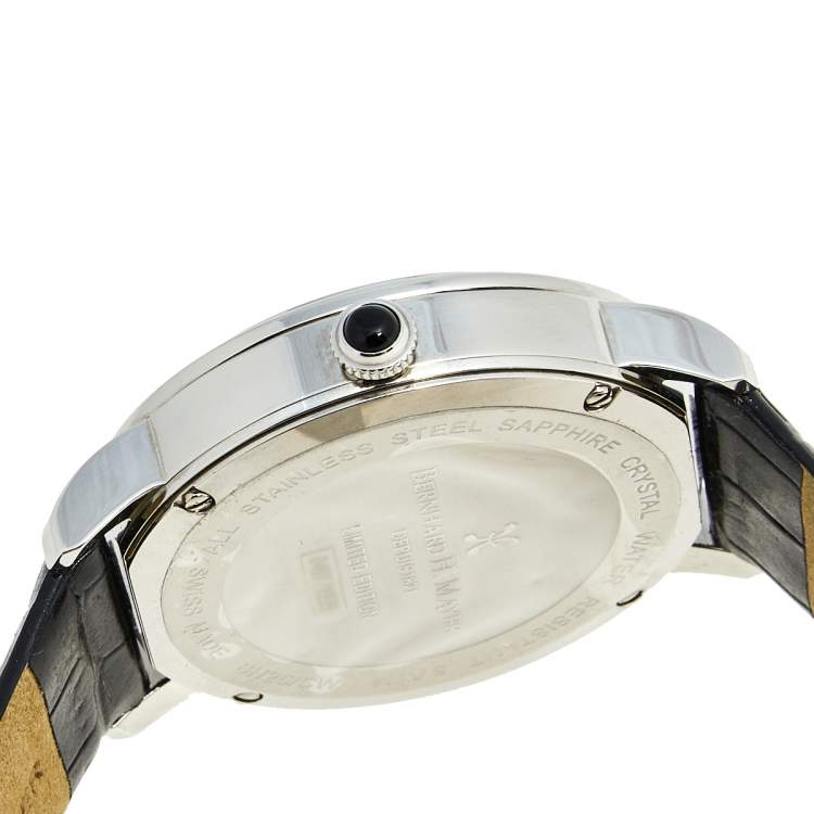 Pre Owned Bernhard H.Mayer Multicolor Stainess Steel Leather Diamond Peacock BH26/CW Women's Wristwatch 38 mm