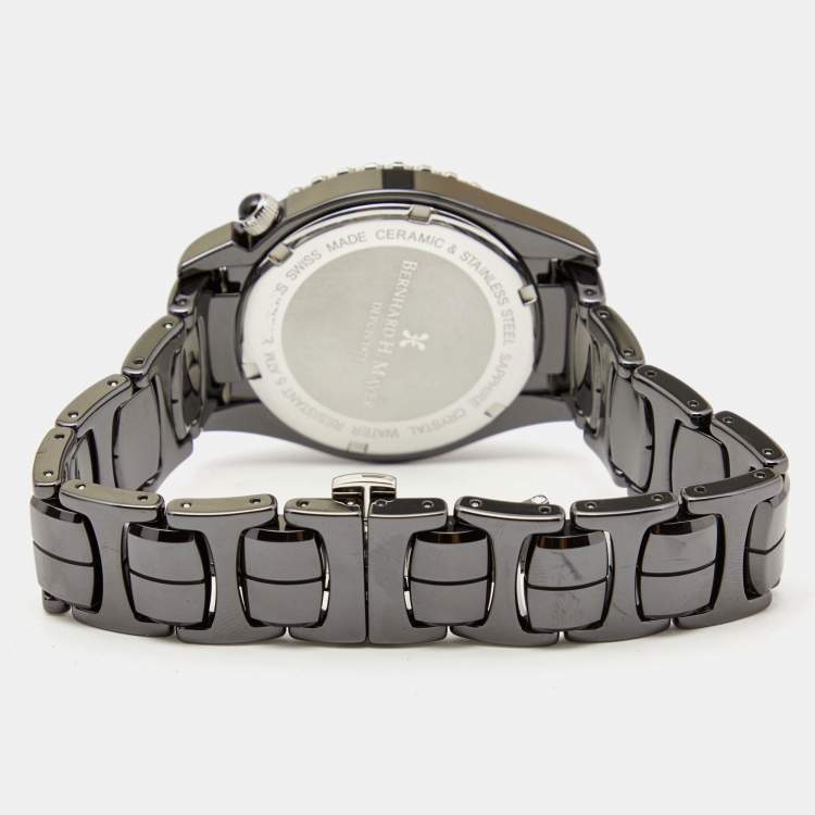 Pre Owned Bernhard H. Mayer Black Mother of Pearl Ceramic La Vida BH17/CWR Women's Wristwatch 38 mm