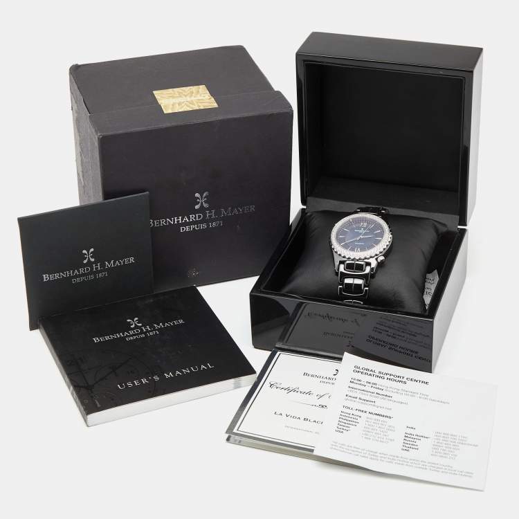 Pre Owned Bernhard H. Mayer Black Mother of Pearl Ceramic La Vida BH17/CWR Women's Wristwatch 38 mm