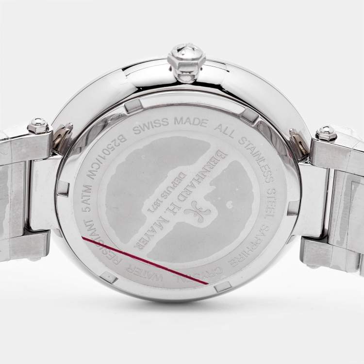 Pre Owned Bernhard H. Mayer Silver Stainless Steel Aurora Women's Wristwatch 40 mm