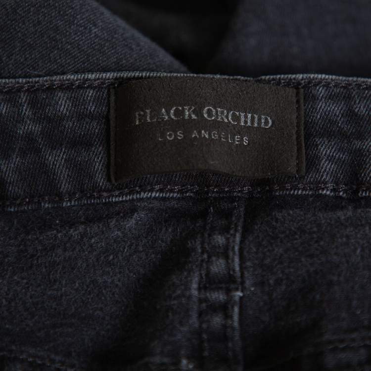 Pre Owned Black Orchid Black Denim Distressed Skinny Jude Jeans M