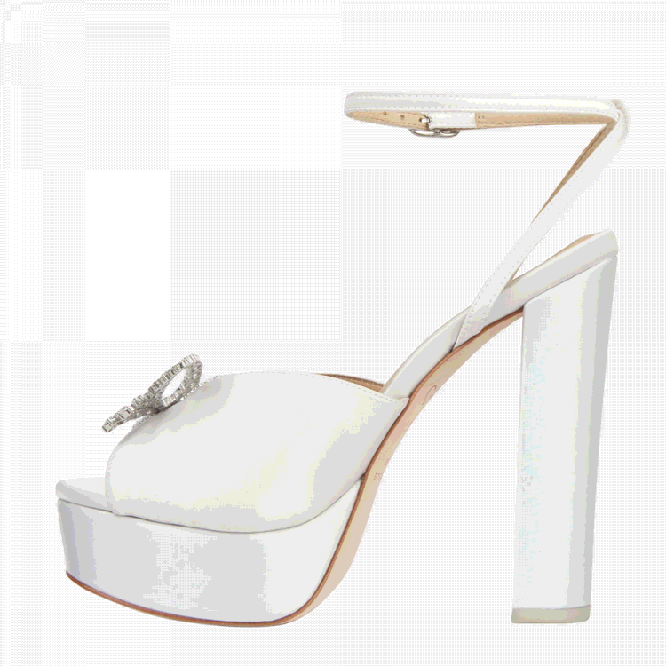 Pre Owned Black Suede Studio x Caroline Stanbury Cream Satin Caroline Sandals Size 38