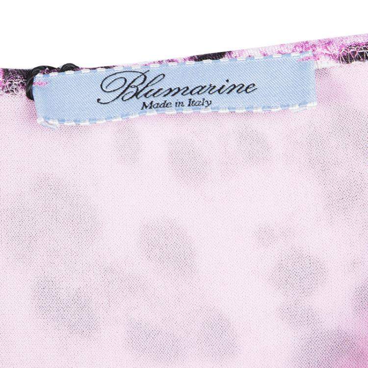 Pre Owned Blumarine Pink Animal Print Maxi Skirt S