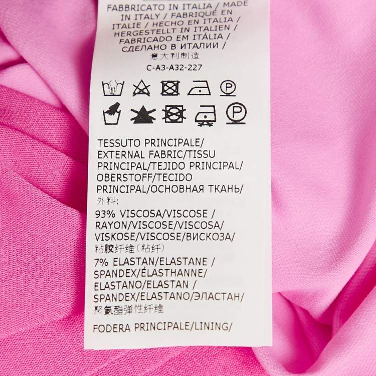 Pre Owned Blumarine Fuchsia Pink Jersey Ruched Maxi Dress M