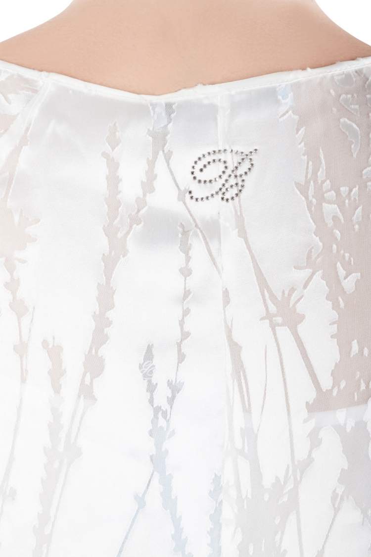 Pre Owned Blumarine White Silk Blend Raglan Sleeve Burnout Blouse M
