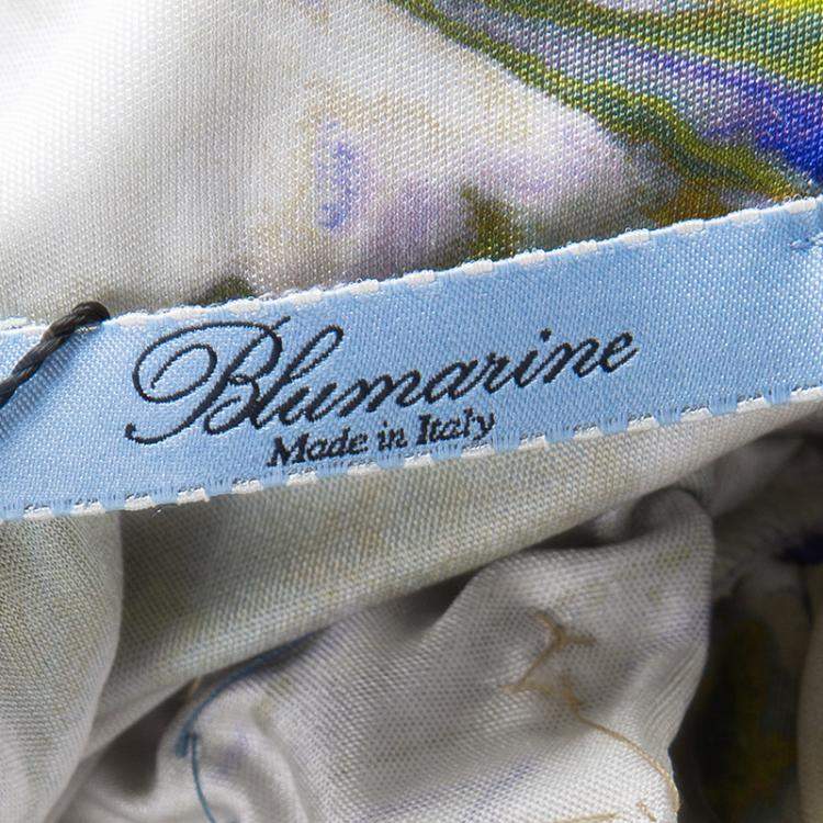 Pre Owned Blumarine Multicolour Embellished Sleeveless Silk Dress M
