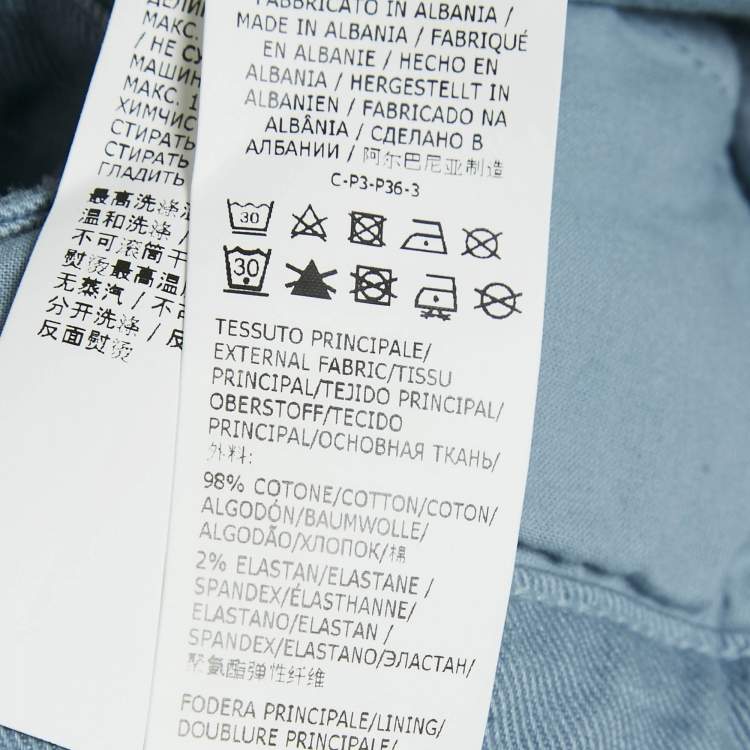 Pre Owned Blumarine Light Blue Denim Cargo Jeans M Waist 29"